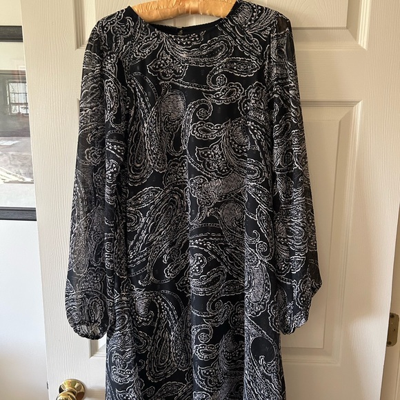 Calvin Klein Black and White Print Dress - Picture 1 of 8